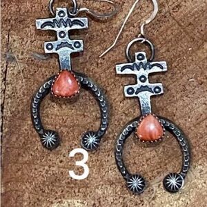 Native American Spiny Oyster Sterling earrings